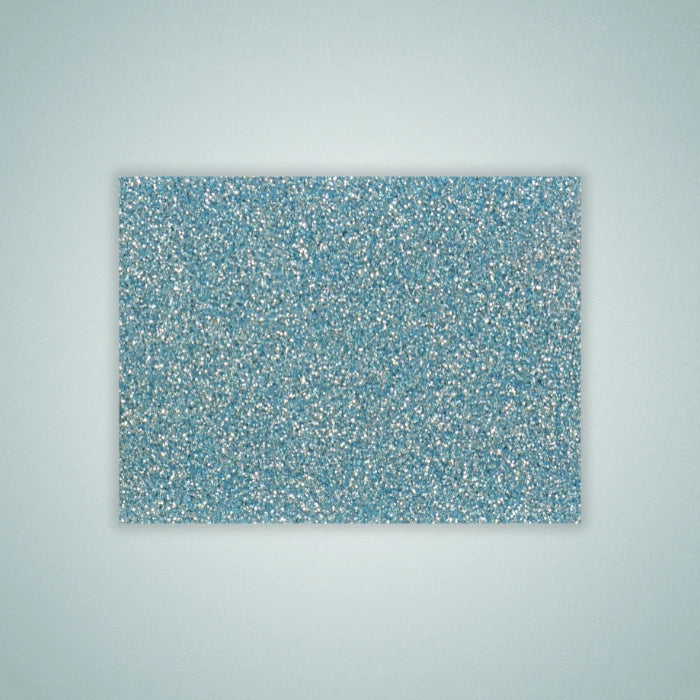 Light Blue Glitter Acrylic Sheet. Bright aqua-blue acrylic with shimmering glitter finish. Perfect for custom cake toppers, party signs, and DIY accessories that catch the eye. Compatible with laser cutters like Glowforge, xTool, and OMTech. Ideal for precise cuts and detailed designs. Perfect for hobbyists, Etsy sellers, and small business owners creating personalized signs, wedding decor, name tags, ornaments, cake toppers, and custom gifts. Pre-cut to fit standard laser beds.