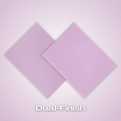Dual-finish: Lavender Pastel Acrylic Sheet. Light purple acrylic with a smooth matte-gloss combo finish for versatile crafting. Ideal for laser-cut wedding decor, product tags, or spring-themed DIY projects. Compatible with laser cutters like Glowforge, xTool, and OMTech. Ideal for detailed designs. Perfect for hobbyists, Etsy sellers, and small business owners creating personalized signs, wedding decor, name tags, ornaments, cake toppers, and custom gifts. Pre-cut to fit standard laser beds.
