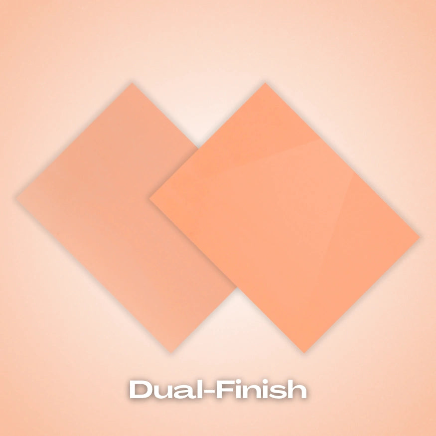 Dual-finish: Peach Pastel Acrylic Sheet. Soft, warm peach acrylic with a smooth dual-finish surface. Perfect for creating romantic wedding decor, spring crafts, or modern home accents with a gentle color pop. Compatible with laser cutters like Glowforge, xTool, and OMTech. Ideal for  detailed designs. Perfect for hobbyists, Etsy sellers, and small business owners creating personalized signs, wedding decor, name tags, ornaments, cake toppers, and custom gifts. Pre-cut to fit standard laser beds.
