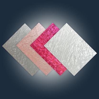Pearl Acrylic Sheets Bundle. Set of shimmering pearl-finish acrylics in soft, stylish tones. Ideal for weddings, upscale branding, and elegant laser creations. Compatible with laser cutters like Glowforge, xTool, and OMTech. Ideal for precise cuts and detailed designs. Perfect for hobbyists, Etsy sellers, and small business owners creating personalized signs, wedding decor, name tags, ornaments, cake toppers, and custom gifts. Pre-cut to fit standard laser beds.
