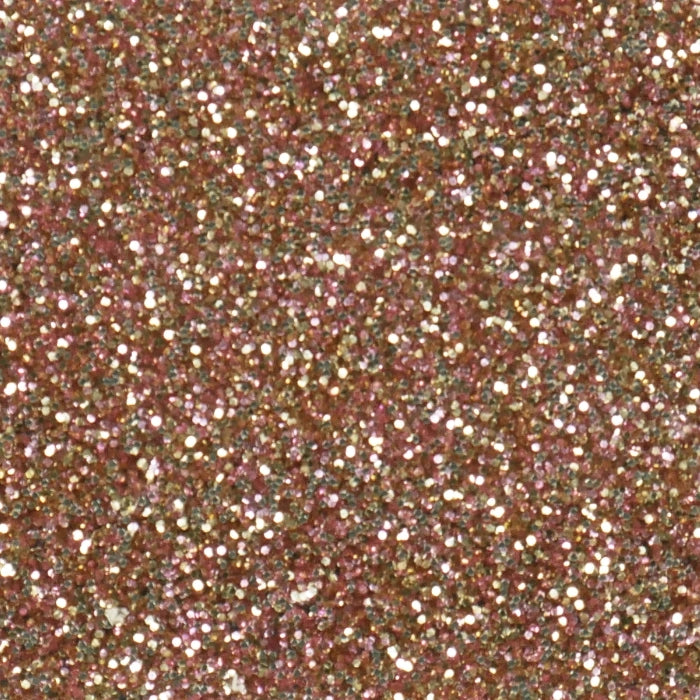 Close-up of Rose Gold Glitter Acrylic Sheet. Radiant gold finish packed with fine glitter for maximum shine. Perfect for luxury crafts, holiday ornaments, and glamorous event signage. Compatible with laser cutters like Glowforge, xTool, and OMTech. Ideal for precise cuts and detailed designs. Perfect for hobbyists, Etsy sellers, and small business owners creating personalized signs, wedding decor, name tags, ornaments, cake toppers, and custom gifts. Pre-cut to fit standard laser beds.