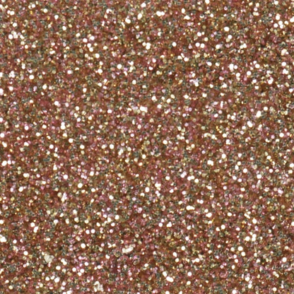 Close-up of Rose Gold Glitter Acrylic Sheet. Radiant gold finish packed with fine glitter for maximum shine. Perfect for luxury crafts, holiday ornaments, and glamorous event signage. Compatible with laser cutters like Glowforge, xTool, and OMTech. Ideal for precise cuts and detailed designs. Perfect for hobbyists, Etsy sellers, and small business owners creating personalized signs, wedding decor, name tags, ornaments, cake toppers, and custom gifts. Pre-cut to fit standard laser beds.